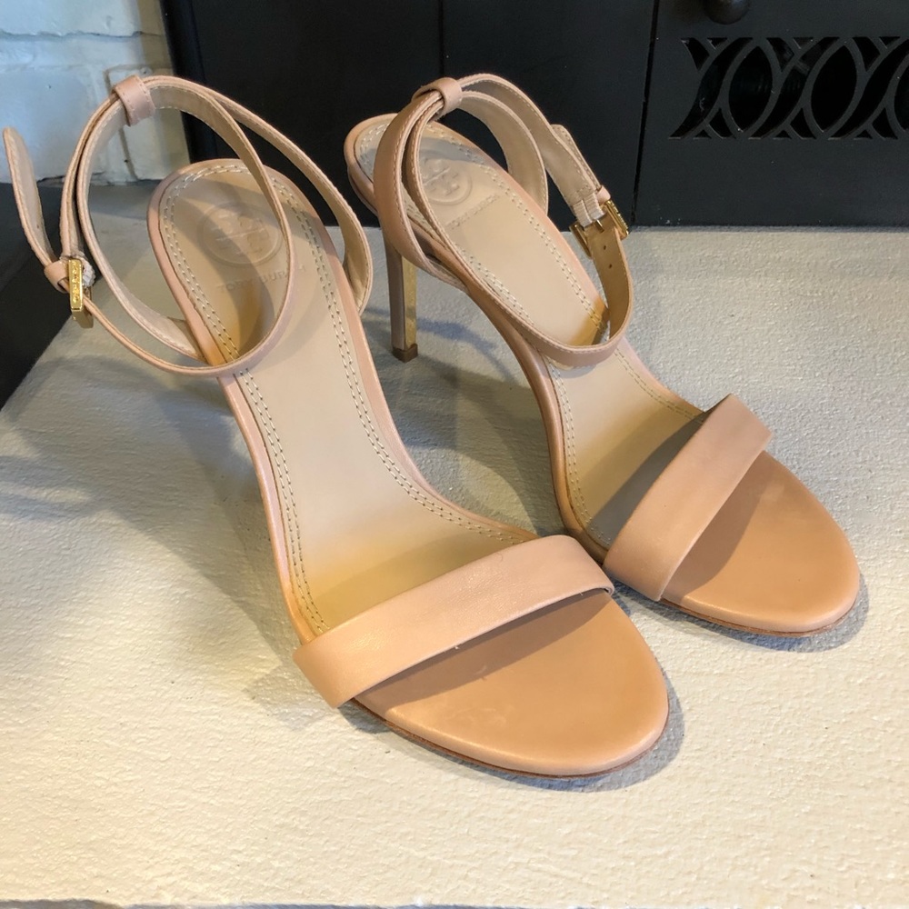 Tory Burch Single Strap Heel Tan